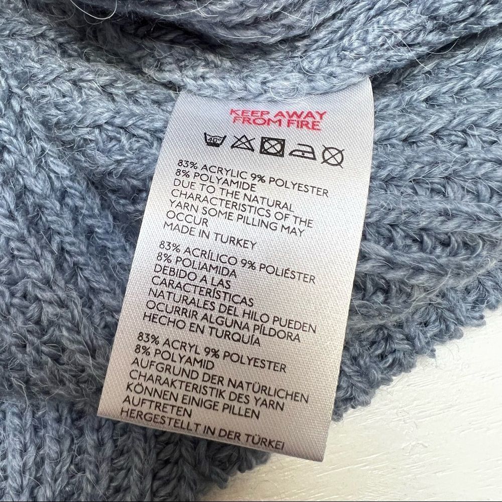 NEW BDG Urban Outfitters Fisherman Knit Sweater Blue Large - Picture 10 of 11